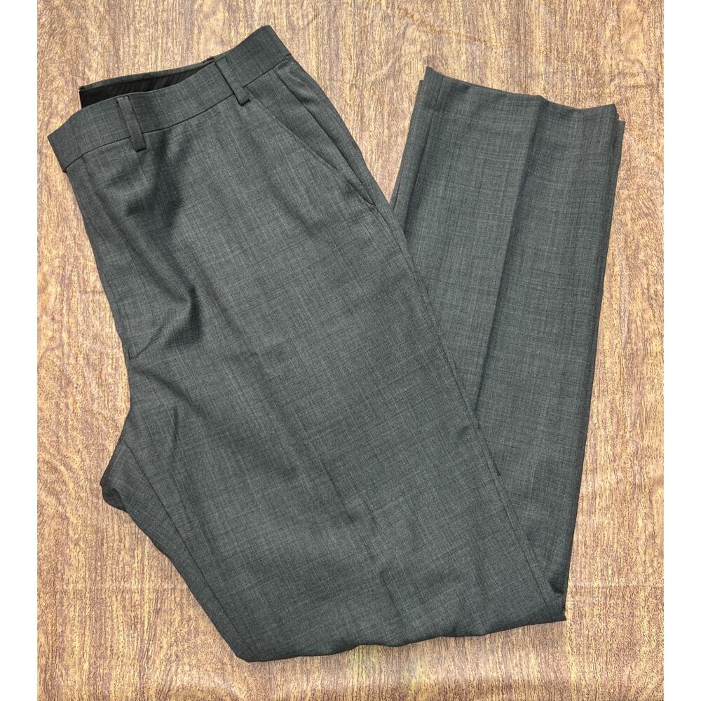Lauren Ralph Lauren Men’s Gray Wool Blend Dress Pants 40x32 Flat Front Stretch